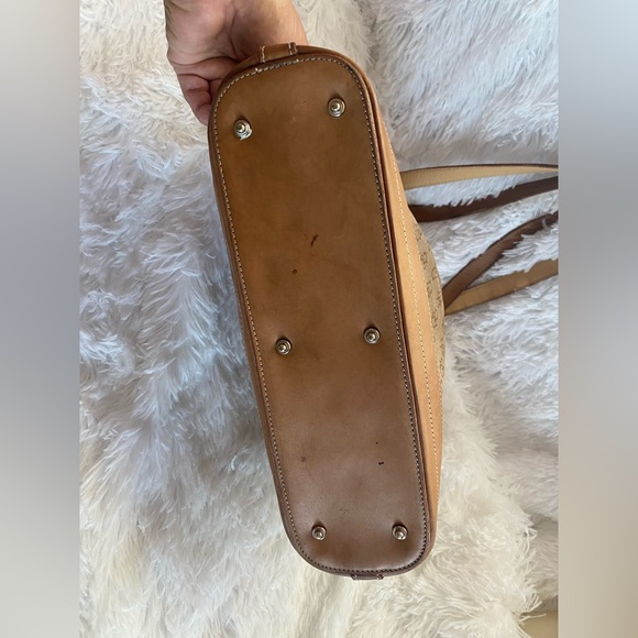 Dooney & Bourke Signature DB Tan Brown Shoulder Shoulder And Coin Purse - Picture 5 of 15